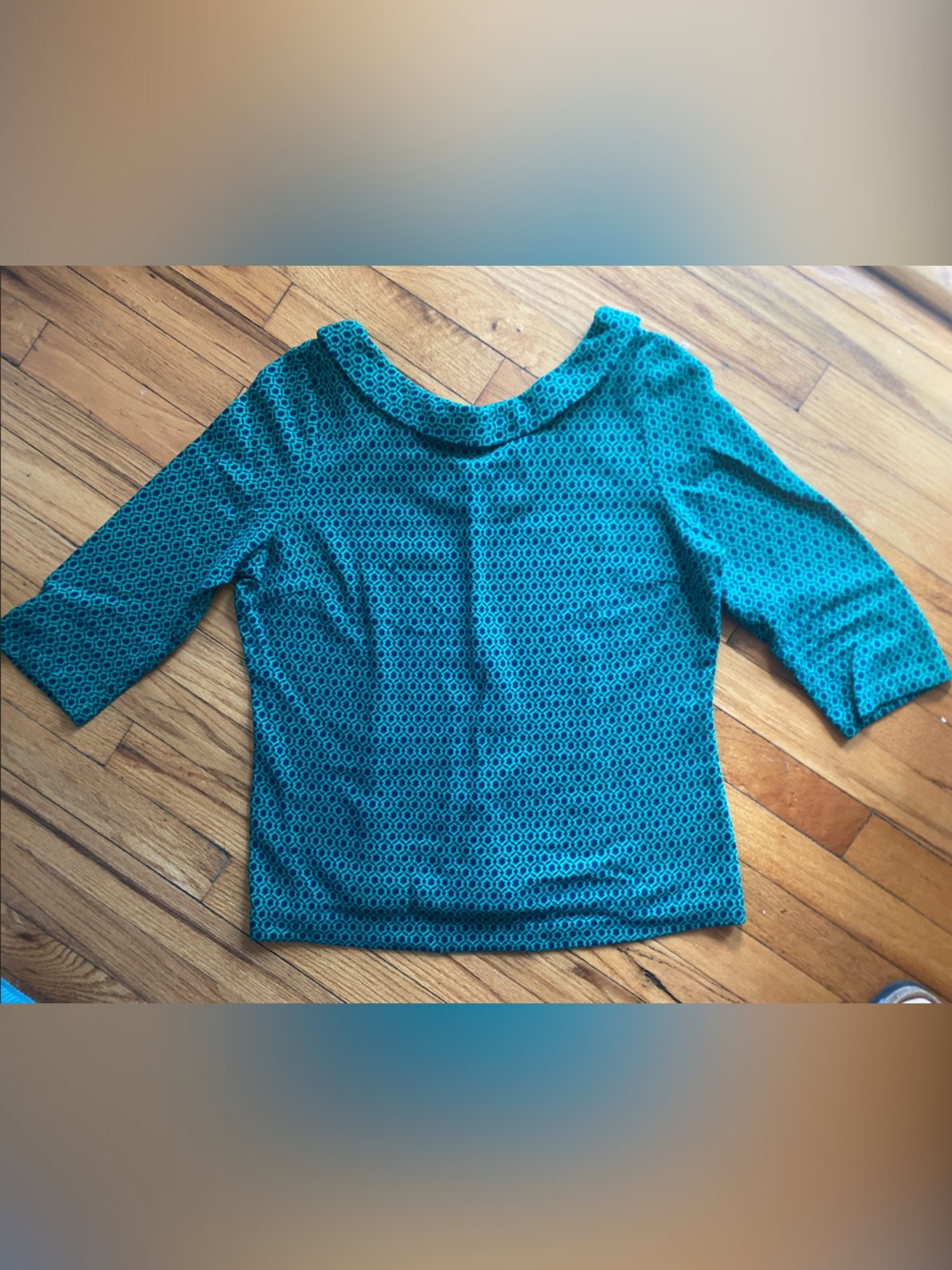 Boden green and blue Geometric Boatneck Top